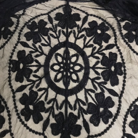 Women’s Swimsuit CoverUp Navy Lace Embroidered Lingerie Sarong Robe NWOT - Picture 5 of 6